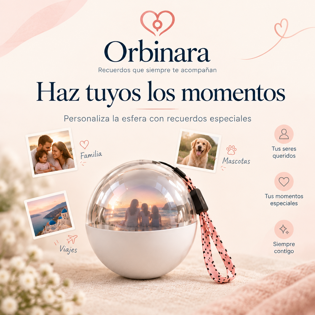 Personaliza OrbiMemoria con fotos de familia, mascotas y viajes