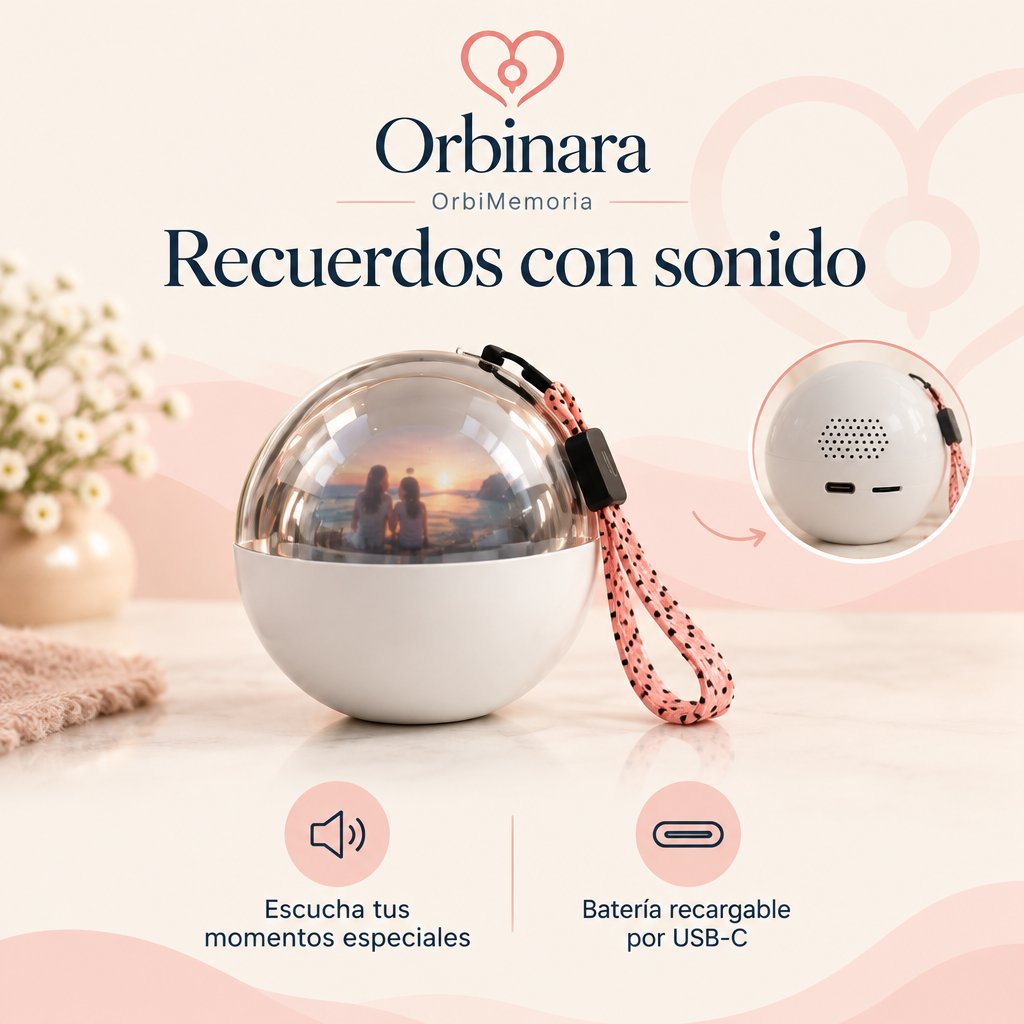 OrbiMemoria con altavoz y batería recargable por USB-C
